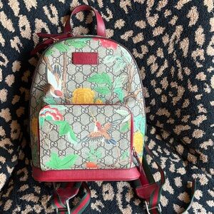 Gucci Floral and Bird Print Backpack